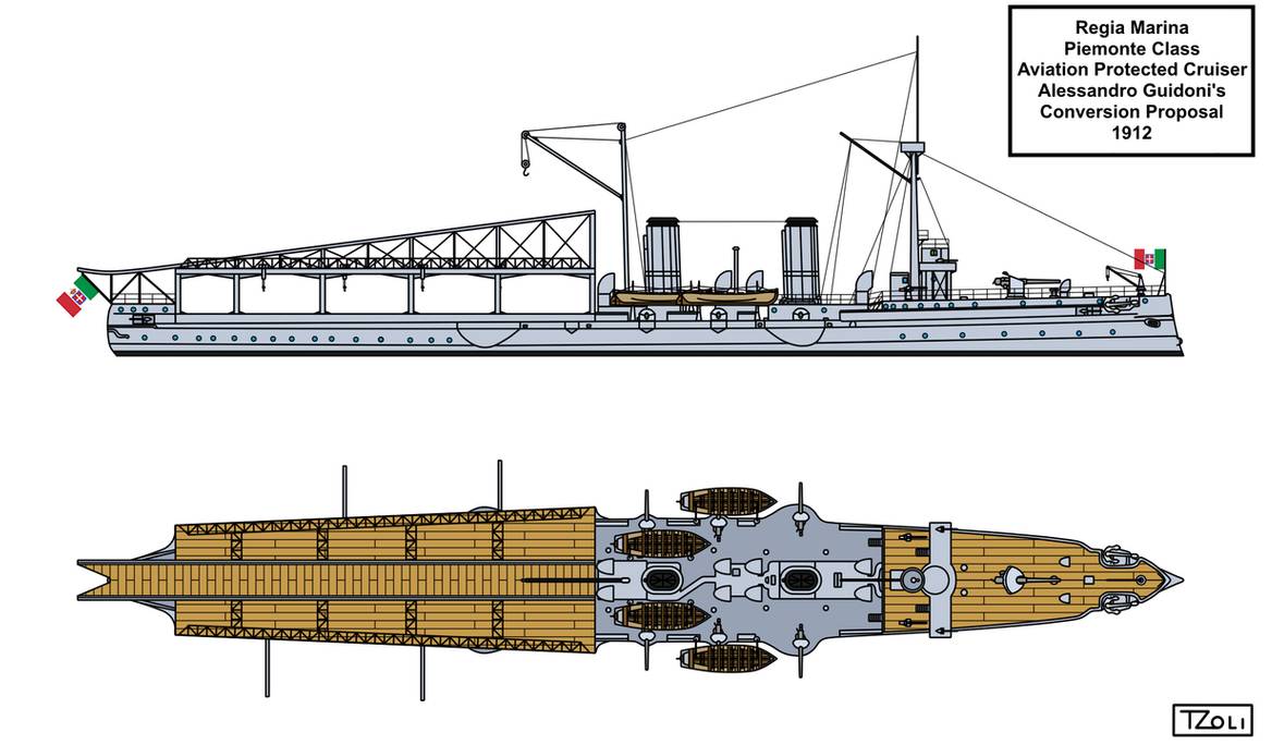Proposition de conversion d'un croiseur de type Piemonte